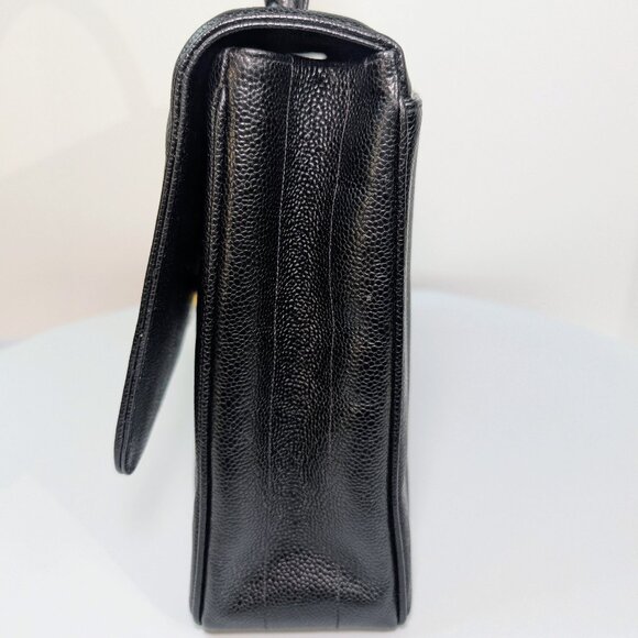 Chanel Vintage Black Caviar Mademoiselle Kelly Top Handle Flap Bag - Picture 4 of 16